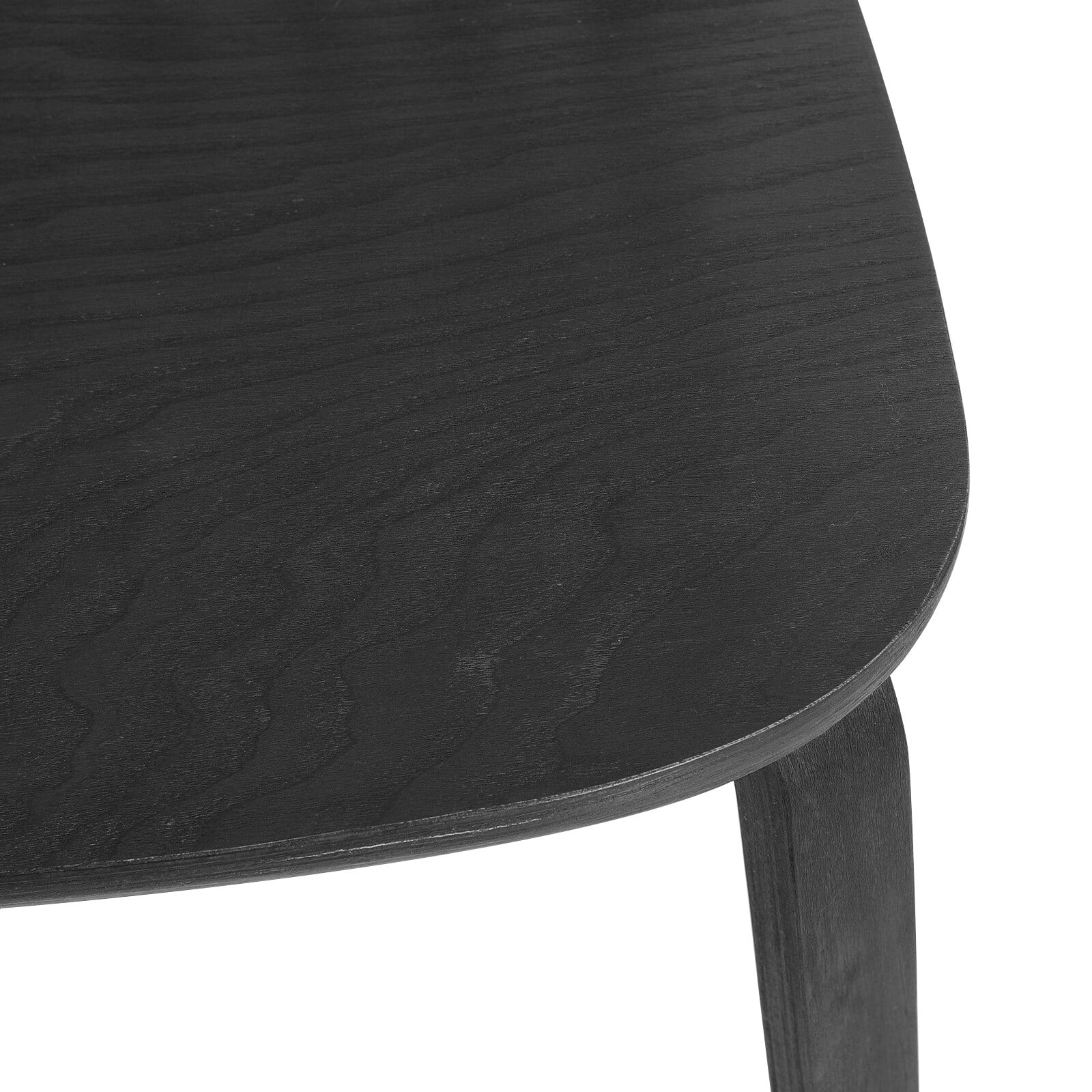 Black Solid Wood Windsor Side Chair with Slat Back, Set of 2