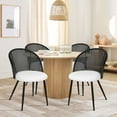 thumbnail image 2 of Buy ZHENGHAO Rattan Dining Chairs Set Of 4, Farmhouse Black Dining Room Chairs With Rectangle Cane Back French Country Kitchen Chairs Upholstered Wood 2 of 10