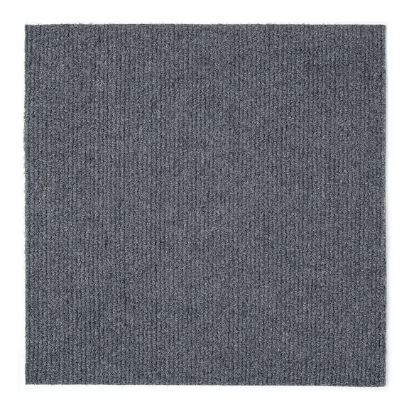 Lucky Monet Self Adhesive Carpet Floor Tile Non-slip Floor Mat (12sqft - 12 Tiles) Grey