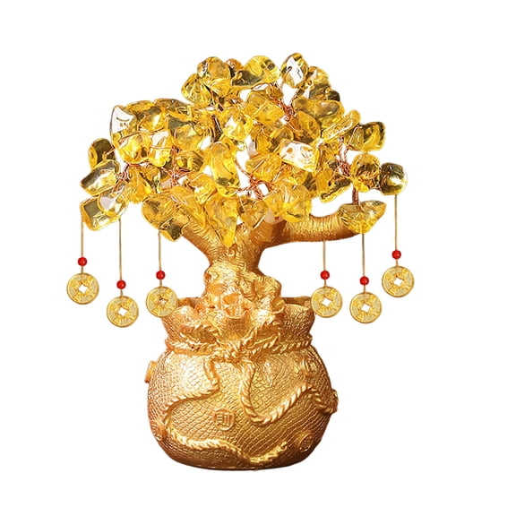 Lucky Money Tree Fortune Tree Ornament for Home Living Room Office Desk Decor Wealth Feng Shui Craft Gift for Opening Housewarming