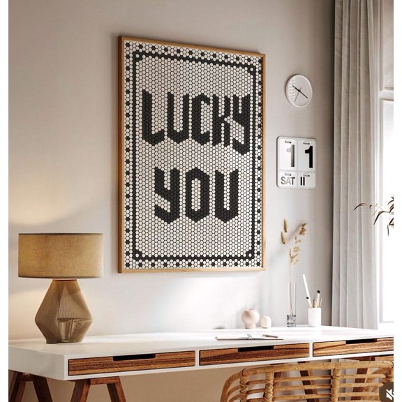 Lucky Mosaic Quote Poster, Unframed Paper Poster 8x10in