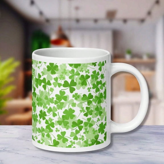 Lucky Mug S1HAmR1OCk St. Patrick's Day Coffee Mug Work Gift 11 15 20 Oz Large Clover Four Leaf 4 Leaf Irish Cup Green Tea Big Giant Coworker