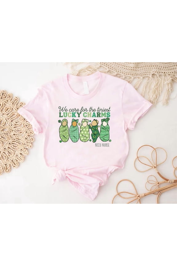 Lucky NICU Nurse St Patrick's Day TShirt, Caring For Lucky Charms Shirt,Neonatal Icu St Pattys Nurse Shirt,Shamrock Nurse,Irish Nursery Gift Sweatshirt All Size S-5XL