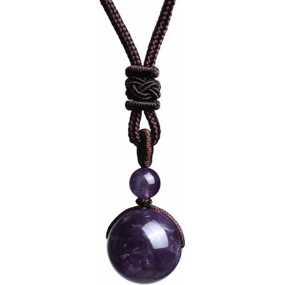 Lucky Natural Crystal Black Obsidian Tiger Eye Stone Bead Pendant Necklace Energy Healing Adjustable Braided Rope Cord Necklace for Women Men Protection Jewelry Gift