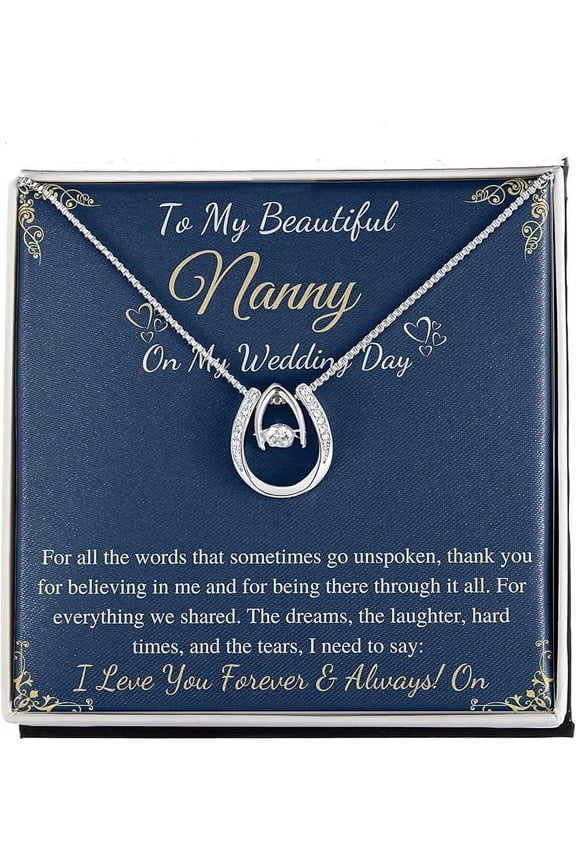Lucky Necklace To My Nanny On My Wedding ceremony, Present For Nana From Granddaughter on Wedding, Gift for Her with Message Card