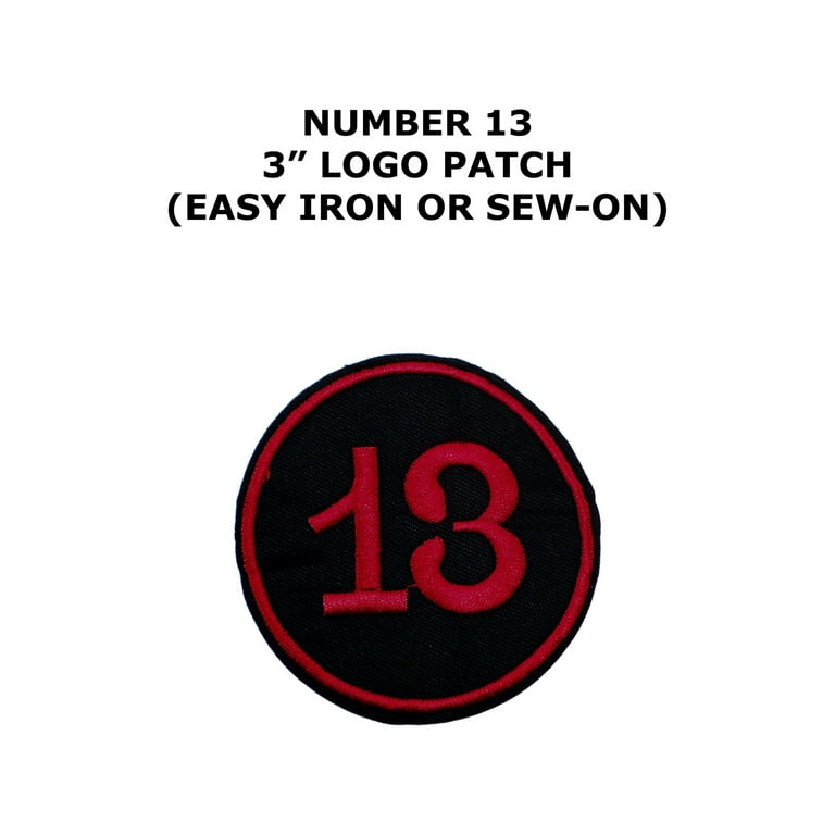 Lucky Number 13 - Iron-On or Sew-On Embroidered Patch Novelty