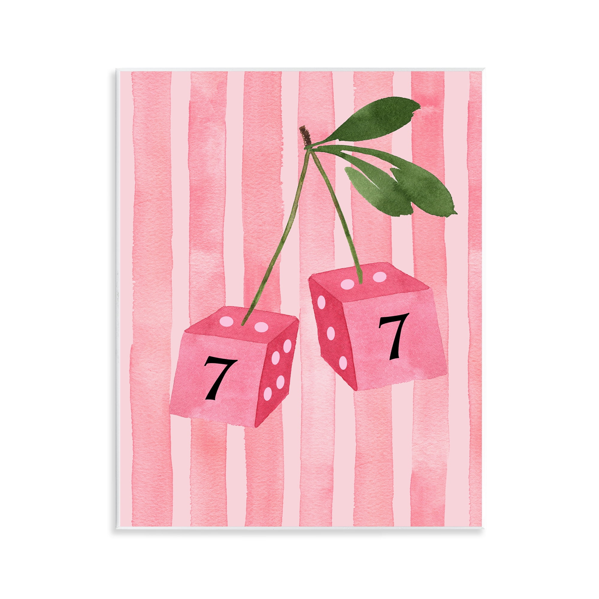 Lucky Number 7 Cherry Dice Wall Plaque Art, design by Nina Jacobs