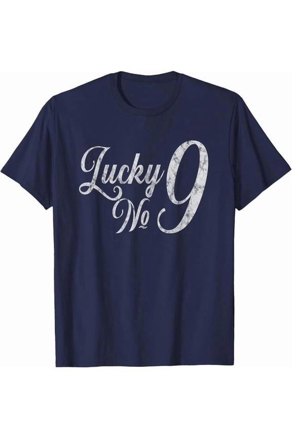 Lucky Number Nine Tshirt | No. 9 Vintage Retro Style T-Shirt