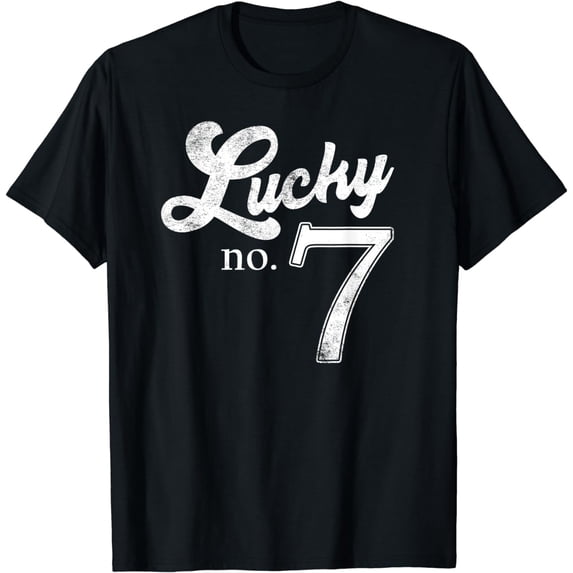 Lucky Number Seven Distressed Favorite Number Seven T-Shirt