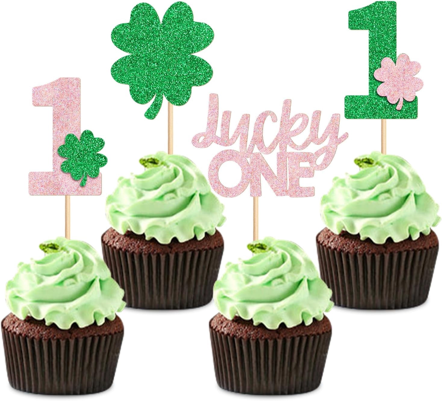 30 Toppers Comestibles Para Cupcakes – Día De San Patricio (Tréboles, Duendes) – Oblea De Azúcar