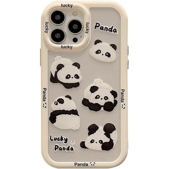 Lucky Panda Clear Soft Case for iPhone (Clear,iPhone 14)