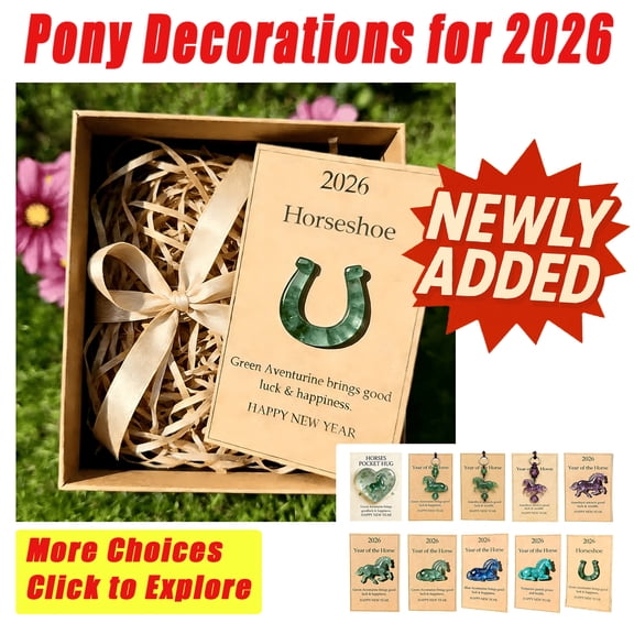 Lucky Pony Decorations for 2026 – 2026 Year of the Horse Lucky Pony Figurine,Handcrafted Crystal Horse Mascot,Gift for Prosperity and Good Luck,Home Decoration