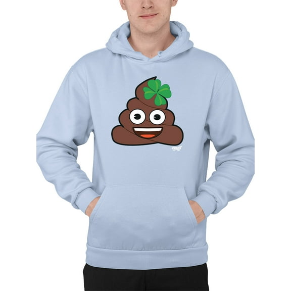 Lucky Poo Emoji - Fun Clover Charm Design Men's Hoodie
