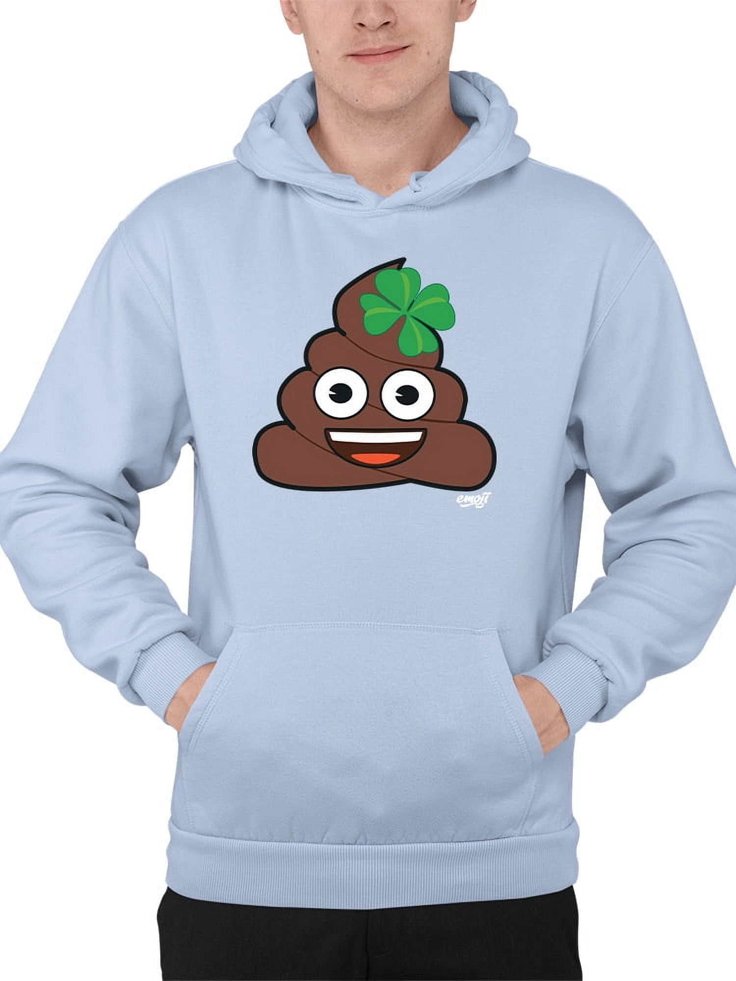 Lucky Poo Emoji - Fun Clover Charm Design Men's Hoodie - Walmart.com