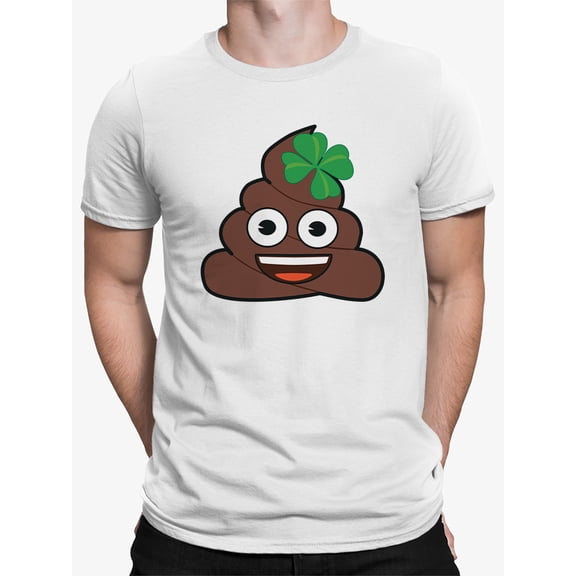 Lucky Poo Emoji - Fun Clover Charm Design Men's T-shirt