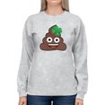 thumbnail image 1 of Lucky Poo Emoji - Fun Clover Charm Design Women's Sweatshirt, 1 of 4