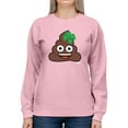 thumbnail image 1 of Lucky Poo Emoji - Fun Clover Charm Design Women's Sweatshirt, 1 of 4