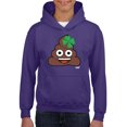 thumbnail image 1 of Lucky Poo Emoji - Fun Clover Charm Design Youth's Hoodie, 1 of 4