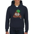 thumbnail image 1 of Lucky Poo Emoji - Fun Clover Charm Design Youth's Hoodie, 1 of 4