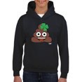 thumbnail image 1 of Lucky Poo Emoji - Fun Clover Charm Design Youth's Hoodie, 1 of 4