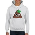 thumbnail image 1 of Lucky Poo Emoji - Fun Clover Charm Design Youth's Hoodie, 1 of 4