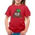 thumbnail image 1 of Lucky Poo Emoji - Fun Clover Charm Design Youth's T-shirt, 1 of 4