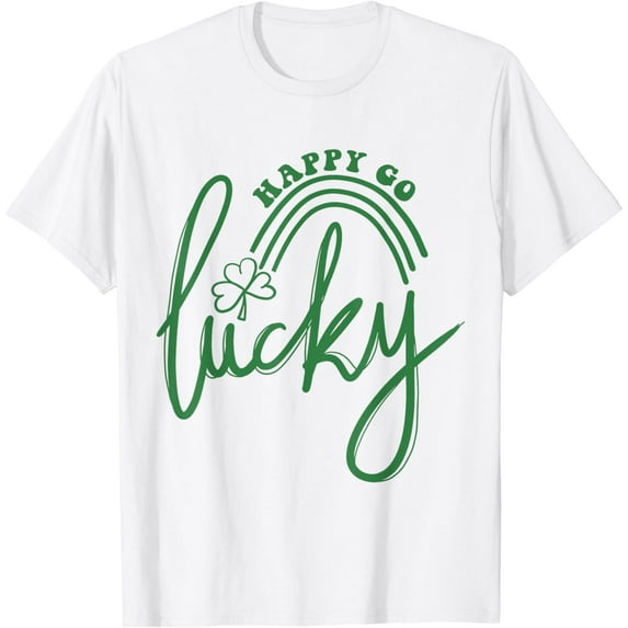 Lucky Rainbow Shamrock Happy Go Lucky St Patricks T-Shirt