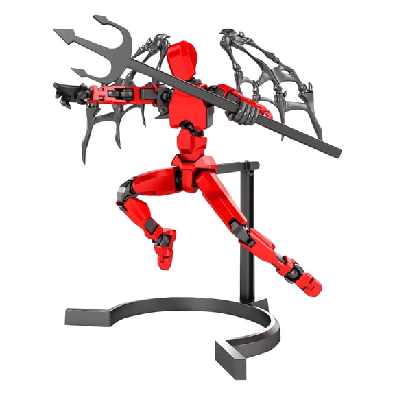 T13 Action Figure Set Titan 13 3D Printed Action Figure Mobile Doll Set,3D Printed Titan Robot Mobile Doll, Posable Mobile Doll, Suitable for Collectors, Desktop Decoration Red