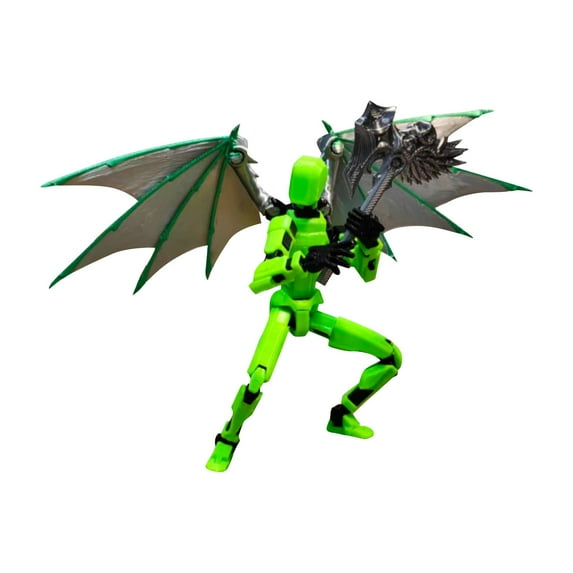 Lucky Robot 13 Action Figure, 3d Printed T13 Multi-Jointed Movable Robot, Lucky 13 for Collectors Desktop Decorations,Creative Assembly And Decompression Toys Green