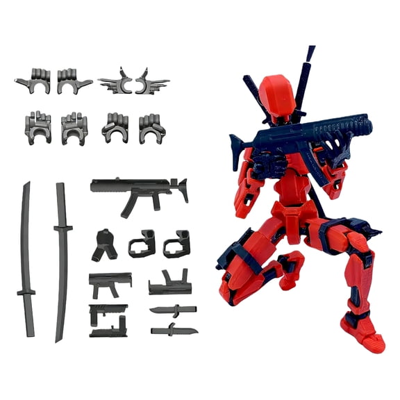 Lucky Robot 13 Action Figure, Multi-Articular Lucky Mobile Robot T-13, Articulated T13 Desktop Decoration,accessories Best Birthday Festival Gift B