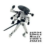 Lucky Robot 13 Action Figure, Poseable Action Figures with Weapons, T 13 Action Figure for Desktop Decorations,Creative Assembly And Decompression Toys F