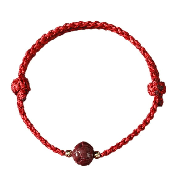 Lucky Rope Bracelet, Red Adjustable Bracelet,Hand Braided Knots Protection Faith Unisex - style 1