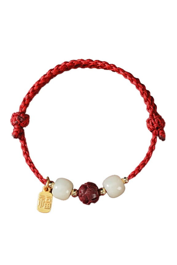 Lucky Rope Bracelet, Red Adjustable Bracelet,Hand Braided Knots Protection Faith Unisex - style 3