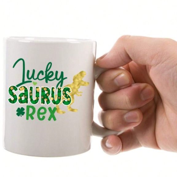 Lucky Saurus Rex St Patrick's Day Mug