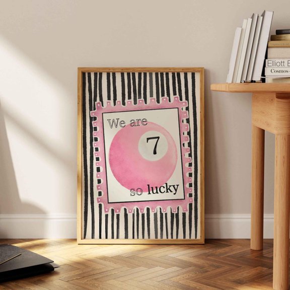 Lucky Seven Ball Billiards Poster Unframed Paper Print