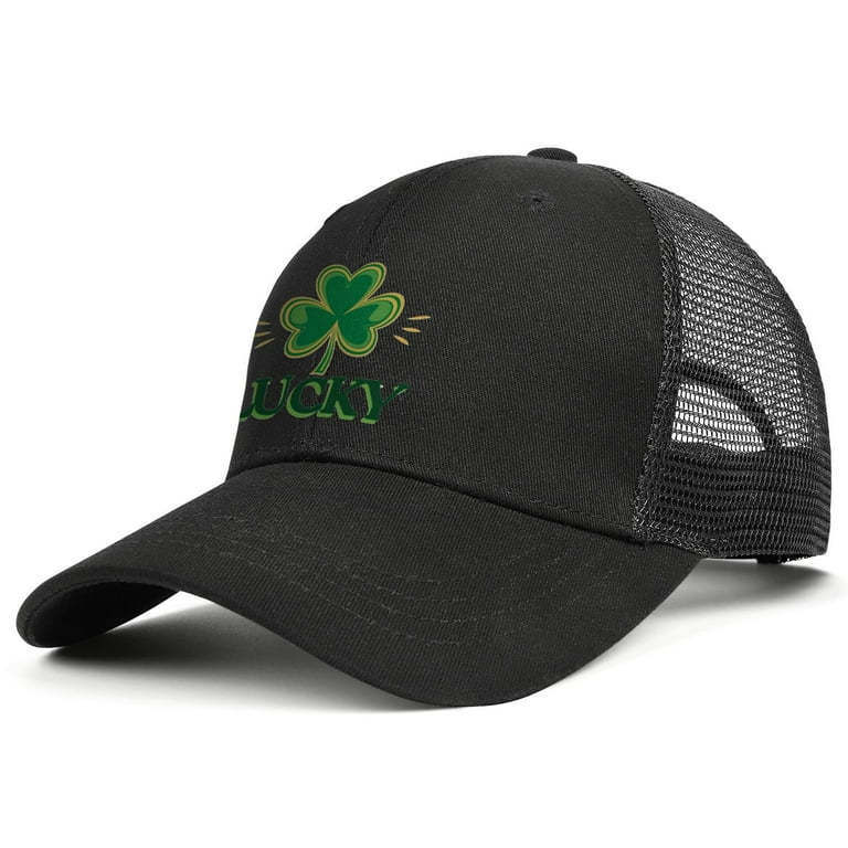 Trucker Hat Shamrock Golf Hat Lucky Shamrock Clovers Trucker Cap