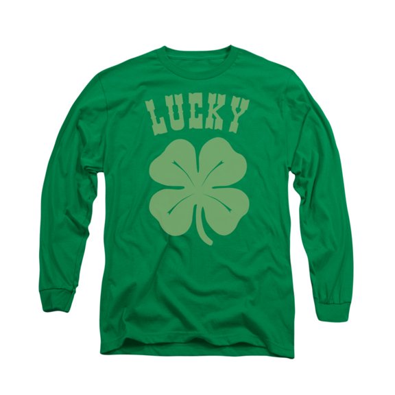 Lucky Shamrock Cool Irish Design Adult Long-Sleeve T-Shirt