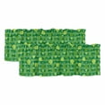thumbnail image 1 of Lucky Shamrock Curtain Valances for Windows, Kitchen Valance Window Treatments Panel 2 Pack, St. Patrick's Day Spring Plants Green Stripes Rod Pocket Short Curtains for Bathroom Bedroom 42 x 12 Inch, 1 of 8