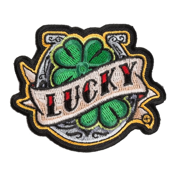 Lucky Shamrock Horseshoe Patch, Lucky Patches.