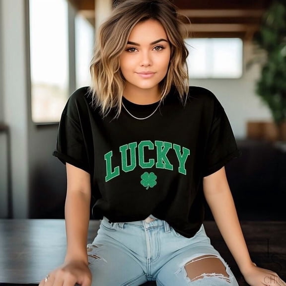 Lucky Shamrock Vintage Tee Shirt, Green St. Patrick's Day Shirt