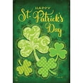 thumbnail image 1 of Lucky Shamrocks St. Patrick''s Day House Flag Patterned Clovers 28" x 40", 1 of 4