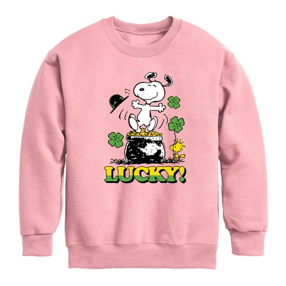 Lucky Snoopy - Toddler And Youth Crewneck Fleece Sweatshirt