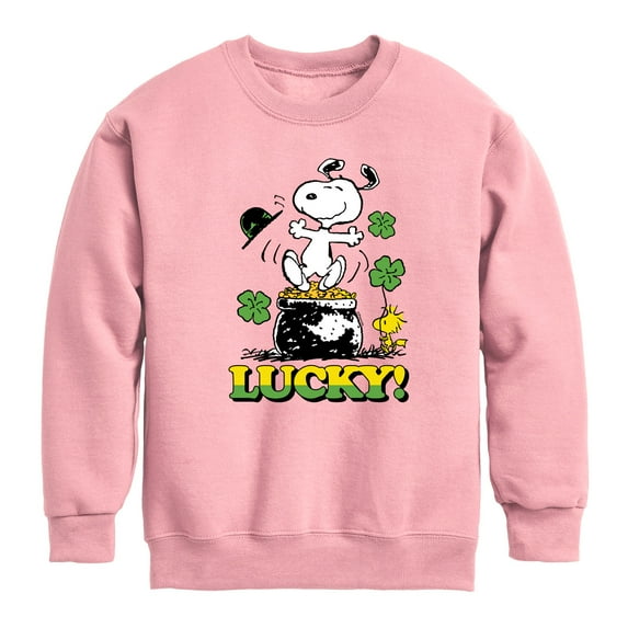 Lucky Snoopy - Toddler And Youth Crewneck Fleece Sweatshirt