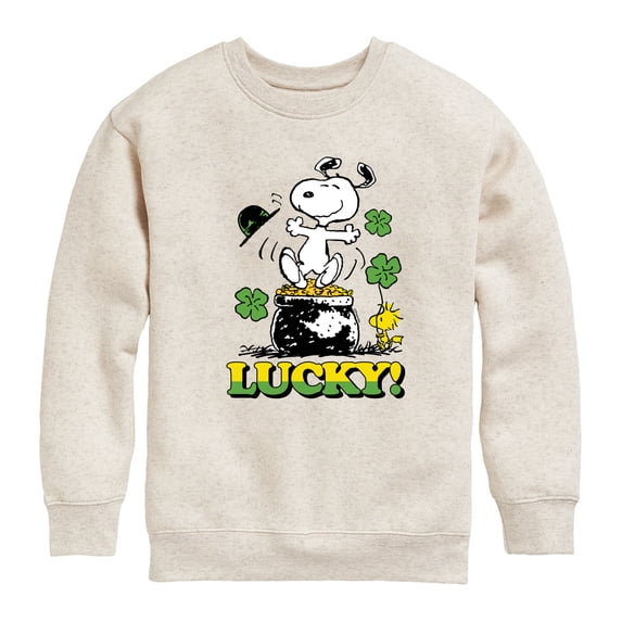 Lucky Snoopy - Toddler And Youth Crewneck Fleece Sweatshirt
