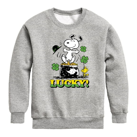 Lucky Snoopy - Toddler And Youth Crewneck Fleece Sweatshirt