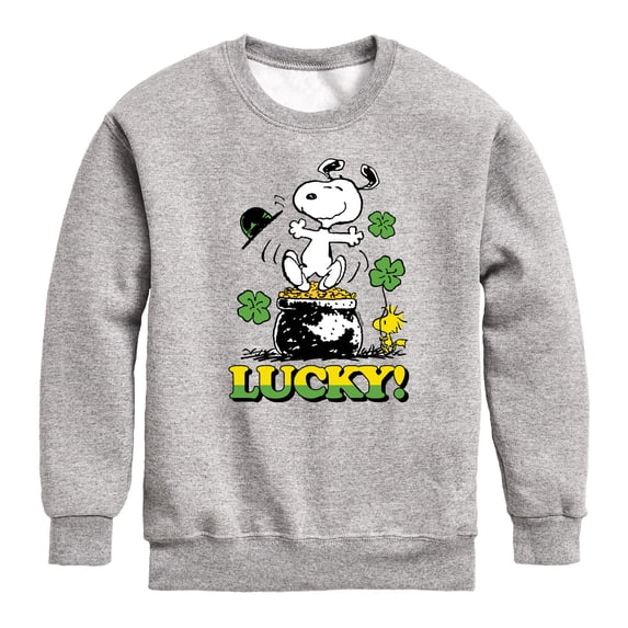 Lucky Snoopy - Toddler And Youth Crewneck Fleece Sweatshirt