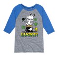 thumbnail image 1 of Lucky Snoopy - Toddler And Youth Raglan Graphic T-Shirt, 1 of 5