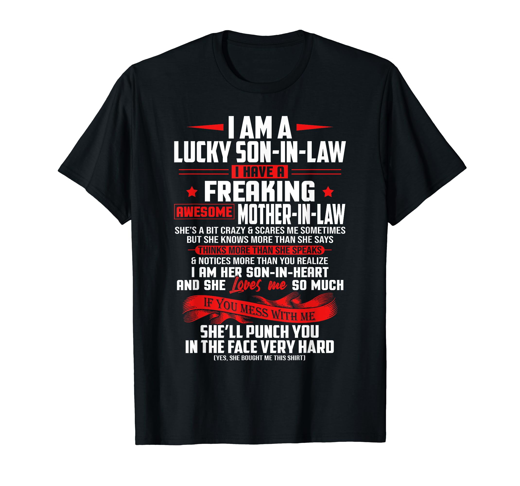 Lucky Son-In-Law Of Mother-In-Law I Love My Mother In Law T-Shirt ...