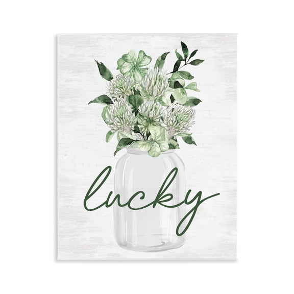 Stupell Industries Lucky Spring Botanicals Wall Plaque Art, design by Lettered and Lined, 14 x 11