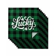 thumbnail image 1 of Lucky St. Patrick's Day Cloth Napkins Set of 8 Reusable Dinner Napkins, Green Four-leaf Grass Plaid Cocktail Napkin Washable Table Napkins for Wedding/Holiday Party/Baby Shower 20"x20", 1 of 7